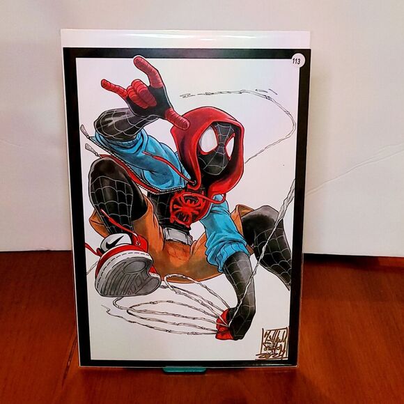 Miles Morales SPIDER-MAN Signed By Mathew Sutton ART PRINT Limited w C.O.A.